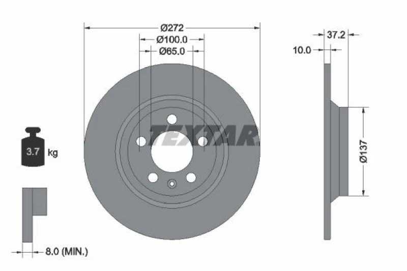 Image of Brake disc TEXTAR 92315303
