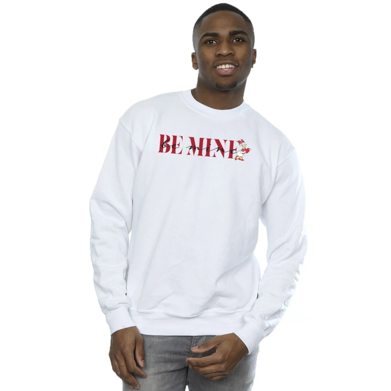 Image of Disney Men Be Mine Daisy Duck Valentine Sweatshirt in White Size: Small White S Male 5063376356817