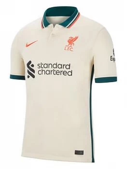 image of Nike Liverpool FC 21/22 Away Short Sleeved Shirt - Ivory, Ivory, Size XL, Men