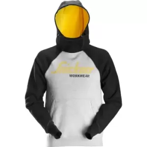Image of Snickers 2889 Logo Sweatshirt Hoodie Grey/ Black 3XL