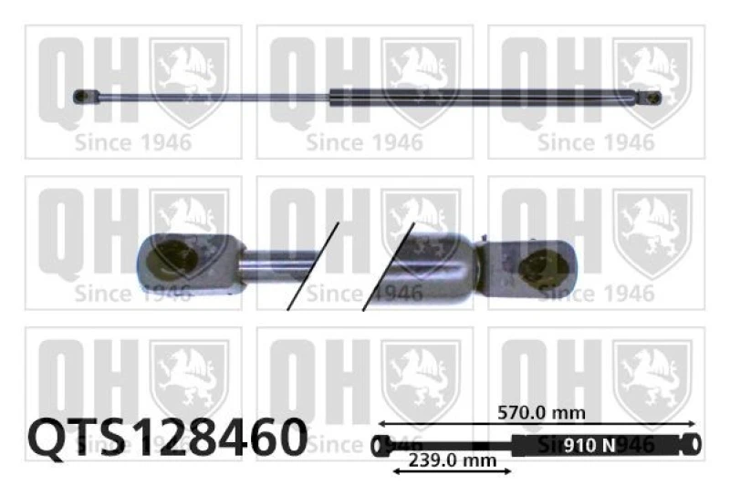 Image of QUINTON HAZELL Tailgate strut QUINTON HAZELL QTS128460