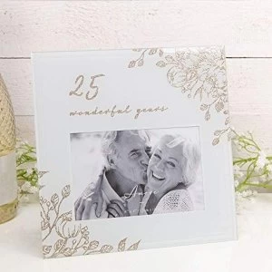 Image of 6" x 4" - Amore By Juliana Gold Floral Frame - 25 Years