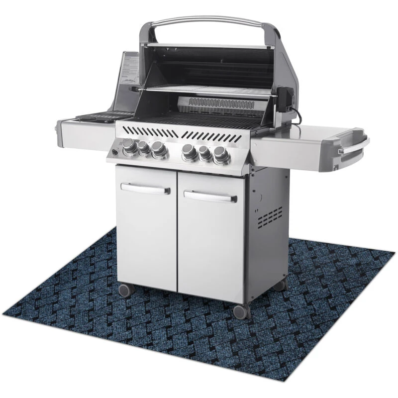 Image of RUGSX Vectra 800 protective grill mat for terrace, outdoor - blue blue 100x120cm @234428