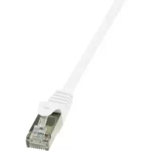 image of LogiLink CP2021S RJ45 Network cable, patch cable CAT 6 F/UTP 0.50 m White incl. detent