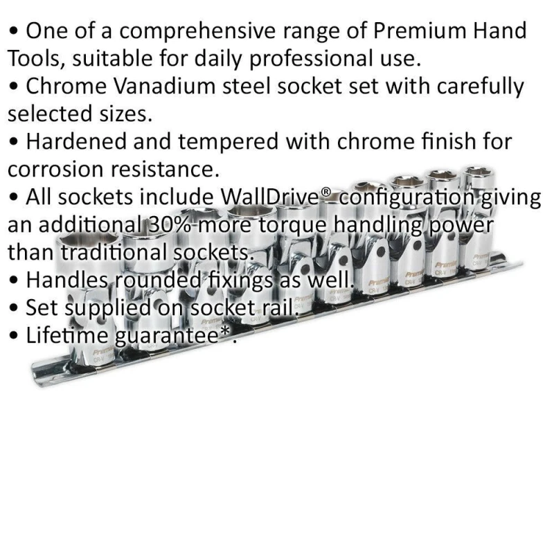 Image of Loops 10 PACK Universal Metric Joint Socket 3/8" Square Drive 6 Point WallDrive Torque Multi
