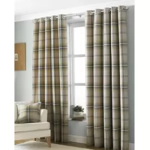 image of Riva Paoletti Aviemore Ringtop Eyelet Curtains (229 x 229 cm) (Ochre Yellow) - Ochre Yellow