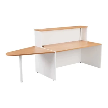 Reception Unit 1400 with Extension - White Sides with Beech Top Version 2