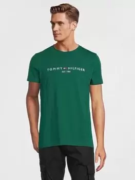 Image of Tommy Hilfiger Classic Logo T-Shirt - Green, Dark Green Size M Men