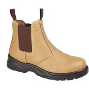 Image of Grafters Mens Grain Leather Chelsea Safety Boots (12 UK) (Tan) - Tan