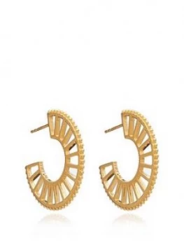 image of Rachel Jackson London 22Ct Gold Plated Silver Queen Of Revelery Hoop Earrings