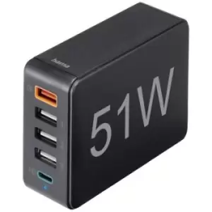 Image of Hama 00201630 USB charging station Indoors Max. output current 3000 mA 5 x USB-A, USB-C