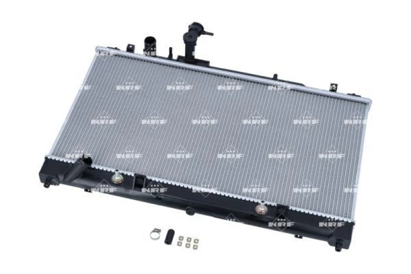 Image of NRF 53198 Engine radiator EASY FIT Brazed cooling fins, Aluminium, with mounting parts Aluminium Radiator,engine cooling (470)