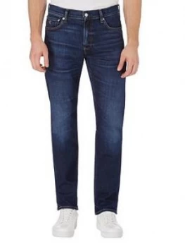 image of Calvin Klein Jeans CKJ 035 Straight Fit Jeans, Denim Blue, Size 30, Inside Leg Short, Men