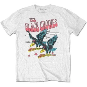 image of The Black Crowes - Flying Crowes Unisex Large T-Shirt - White