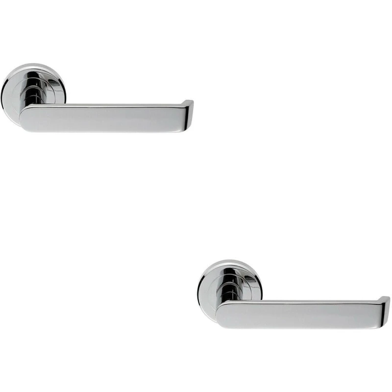 Image of Loops 2x Flat Faced Lever on Concealed Fix Round Rose 50.5mm Diameter Polished Chrome Multi