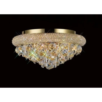 Image of Ceiling lamp Alexetra 6 bulbs gold / crystal