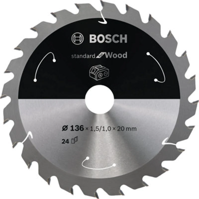 Image of Amica Bosch PRO Wood cordless Circular Saw Blade 136 x 1.5 x 20 mm 2608837668 3165140958158