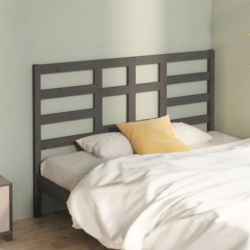 Image of Vidaxl Bed Headboard Grey 166X4X104cm Solid Wood Pine, Grey 818152