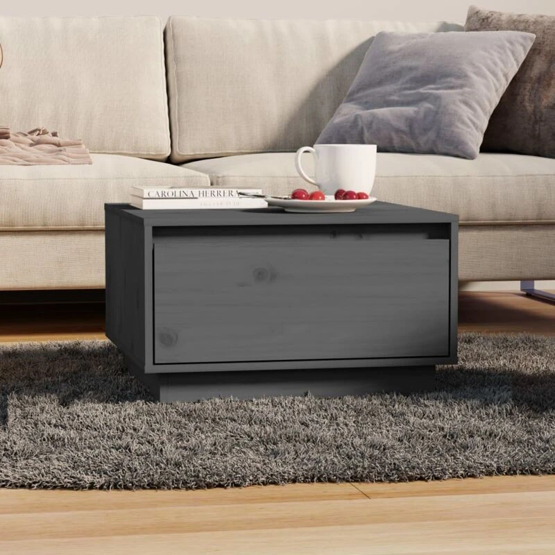 Image of VIDAXL Coffee Table Grey 55x56x32cm Solid Wood Pine Vidaxl 8720286842331
