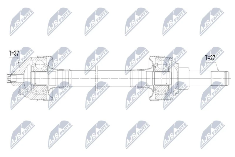 Image of NTY NPW-BM-237 Drive shaft Automatic Transmission, Rear Axle Right Drive Shaft (13)