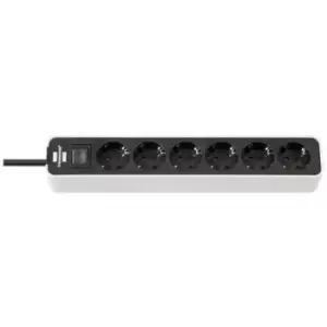Image of Brennenstuhl 1153260020 Power strip (+ switch) 6x White, Black PG connector