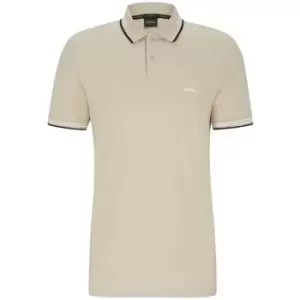 Image of Boss Paul Pique Polo Shirt - Beige