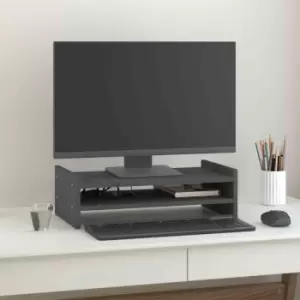 Image of Vidaxl Monitor Stand Grey 50X27X15cm Solid Wood Pine