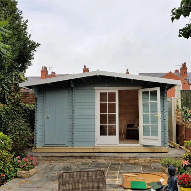Image of Shire Bourne 14X10 28mm Log Cabin Summer House