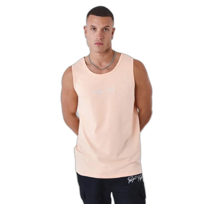 Image of Project X Paris Basic signature tank top Project X Paris Beige Male S