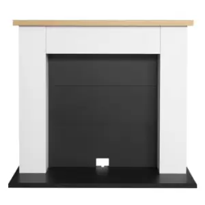 image of Adam Chester Electric Stove Fireplace in Pure White & Black 39 Inch