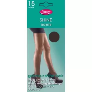 Image of Silky Womens/Ladies Shine Tights (1 Pair) (Large (42a-48a)) (Barely Black)