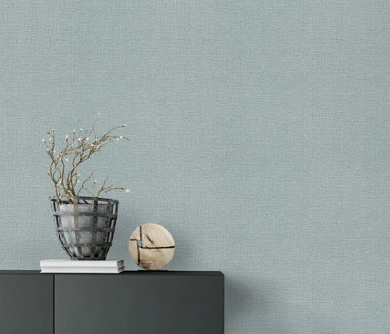 Image of Erismann Opus Dolce Linen Weave Wallpaper - Petrol