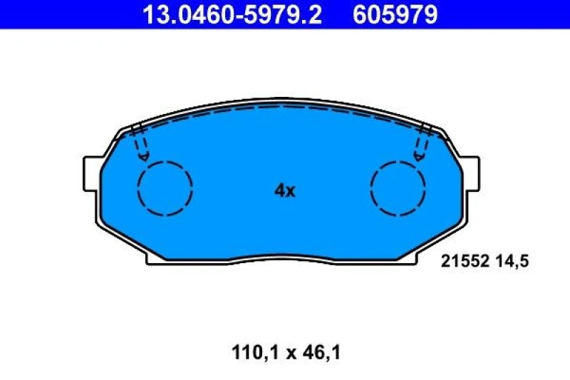 Image of ATE 13.0460-5979.2 Brake pad set excl. wear warning contact Brake Pad Set,disc brake (402)