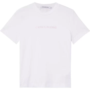 Image of Calvin Klein Jeans Institutional T Shirt - Bright Whte YAF