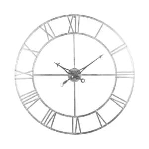 image of Large Silver Foil Skeleton Wall Clock