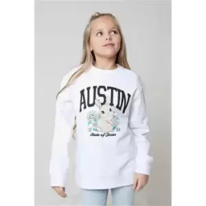 image of I Saw It First White Girls Austin Bunny Sweatshirt - White