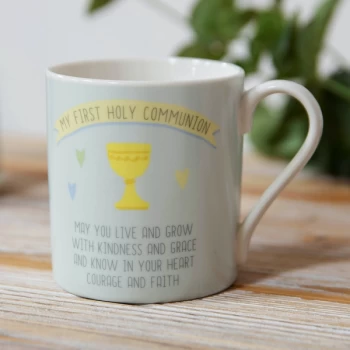 Image of Faith & Hope My 1st Holy Communion Stoneware Mug - Blue