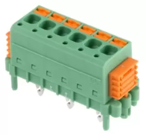 Phoenix Contact SDC 2.5/ 6-PV-5.0-ZB 6-pin PCB Terminal Block, 5mm Pitch