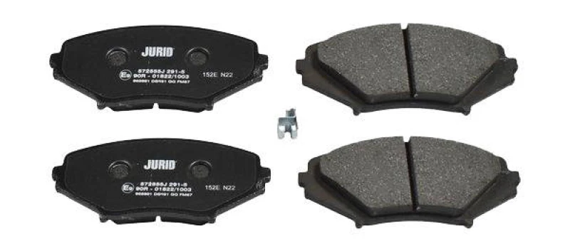 Image of JURID 572555J Brake pad set with acoustic wear warning, without accessories Brake Pad Set,disc brake (402)