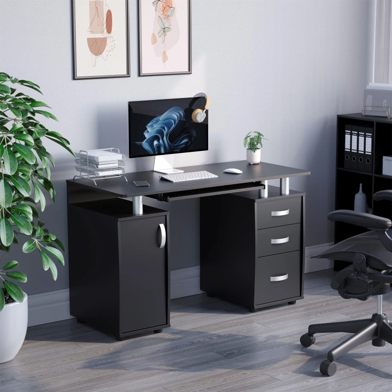 Image of Lassic Vida Designs Otley 3 Drawer Computer Desk Black unisex One Size