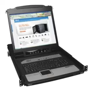 Image of Tripp Lite NetDirector 8-Port 1U Rack-Mount Console KVM Switch with 19-in. LCD and IP Remote Access 48.3cm (19") LCD PS2 UL 60950-1 (USA) CAN/CSA (Can