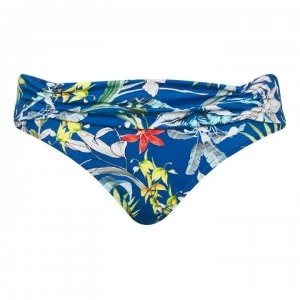 image of Figleaves Ruched Fold Brief - Blue