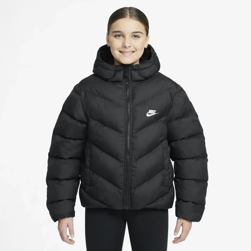 Image of Loose-fitting girls' puffer jacket Nike All Day Play Therma-FIT Noir Female 8/10 ans