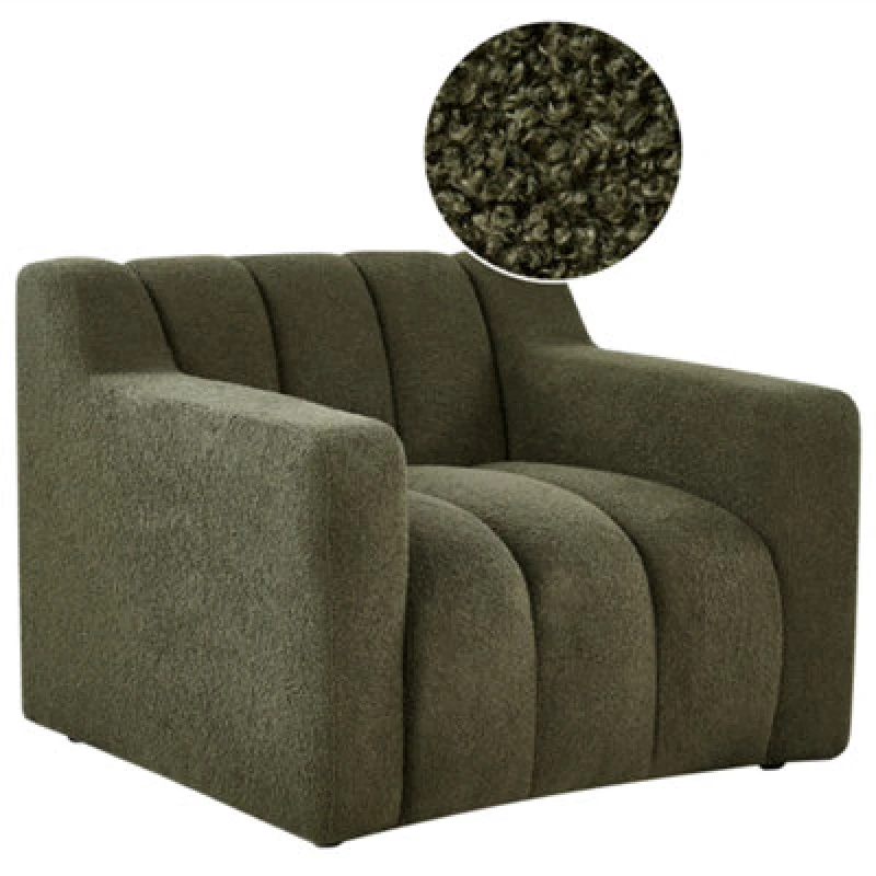 Image of Beliani Boucle Armchair Dark Green Agerup