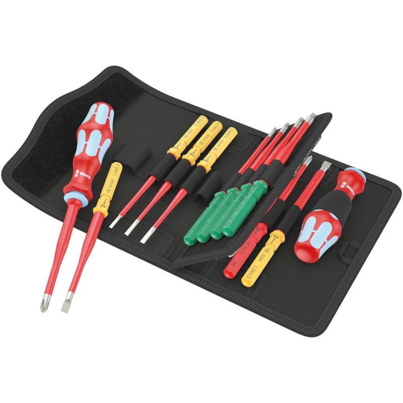 Image of Wera Kraftform Kompakt 17 Piece VDE Insulated Stainless Steel Screwdriver Set 5006631001
