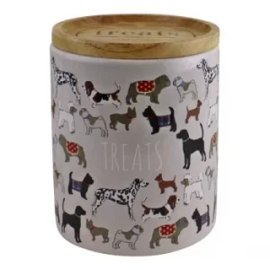 Image of Ceramic Dog Treat Jar With Lid