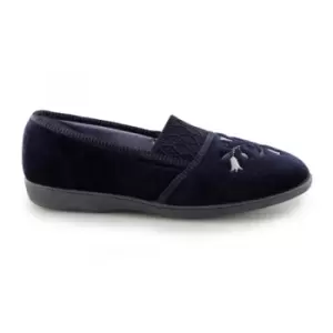 Image of Sleepers Womens/Ladies Inez Gusset Throat Patterned Slippers (4 UK) (Heather)