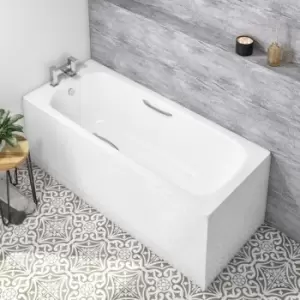Image of 1500 x 700 Colt Single Ended Steel Bath with 2 Tap Holes and Grips