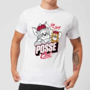 Image of Tom & Jerry Posse Cat Mens T-Shirt - White - XXL