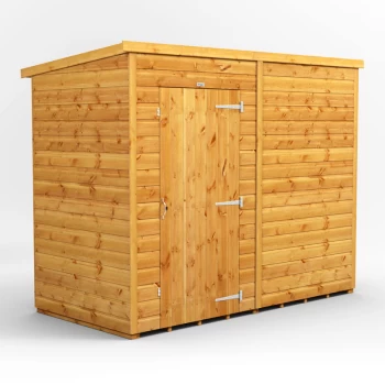Image of 8x4 Power Windowless Pent Garden Shed - Brown